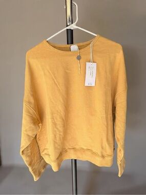 Curry Yellow Crewneck Sweatshirt - Soft Everyday Pullover - 8 by YOOX NWT